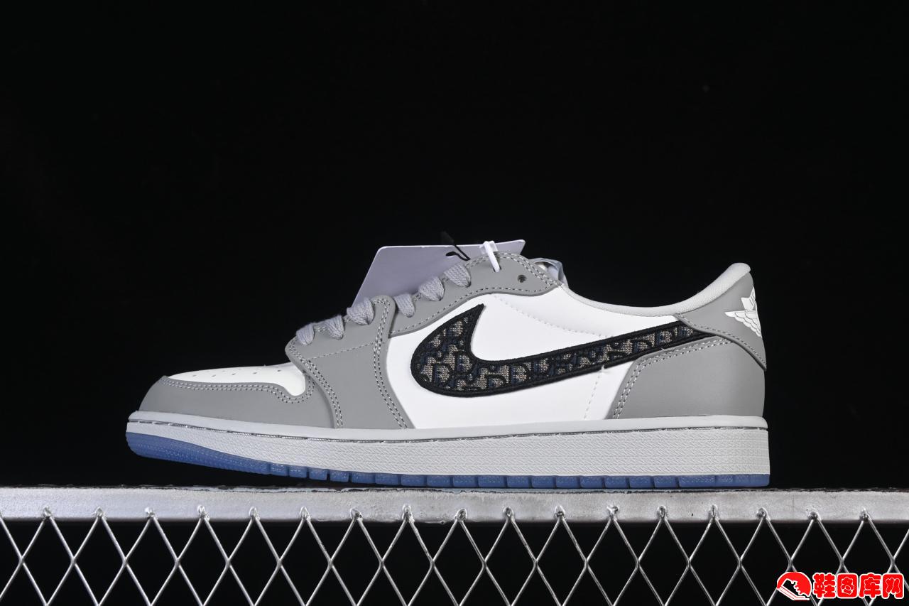 Dior x Air Jordan 1 Low AJ1 联名白灰低帮篮球鞋：奢华工艺与经典设计的完美融合