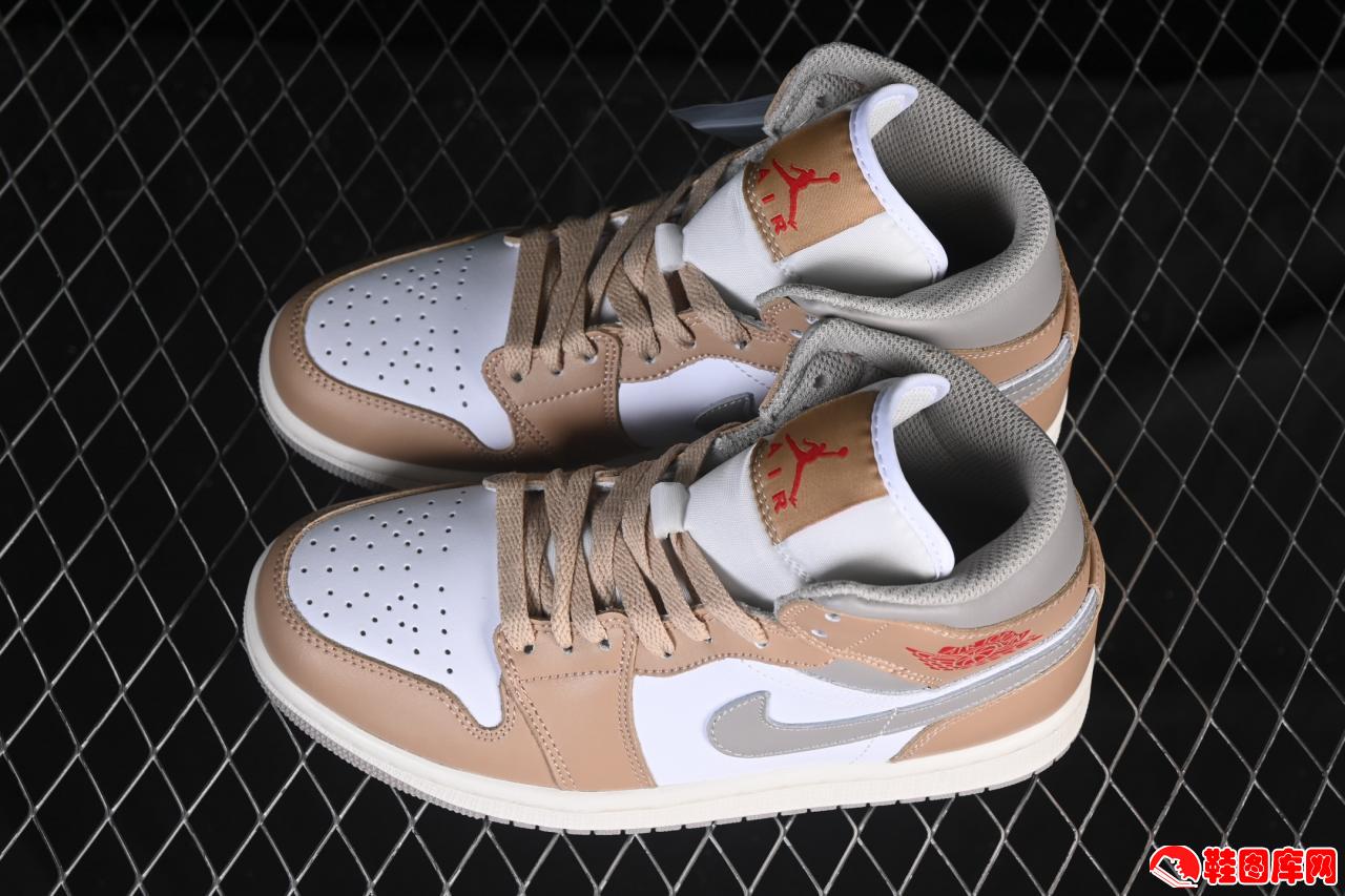 Air Jordan 1 Mid 乔1白麦色 DQ8426-200 AJ1中邦休闲板鞋 经典配色百搭潮流文化鞋款
