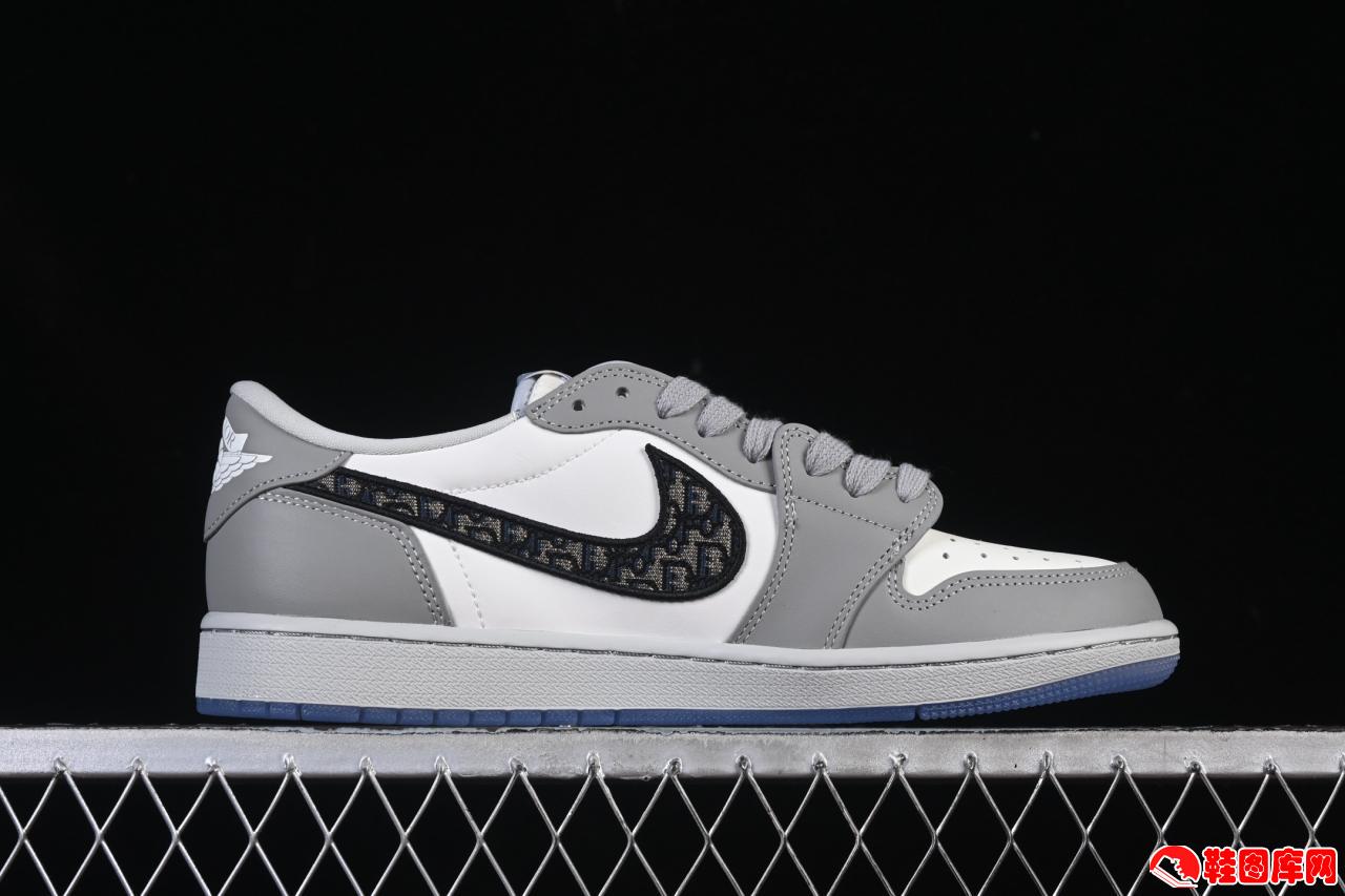 Dior x Air Jordan 1 Low AJ1 联名白灰低帮篮球鞋：奢华工艺与经典设计的完美融合