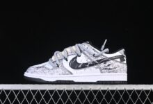 耐克SB Dunk Low绑带定制板鞋深度解析 白色低帮设计与个性穿搭指南