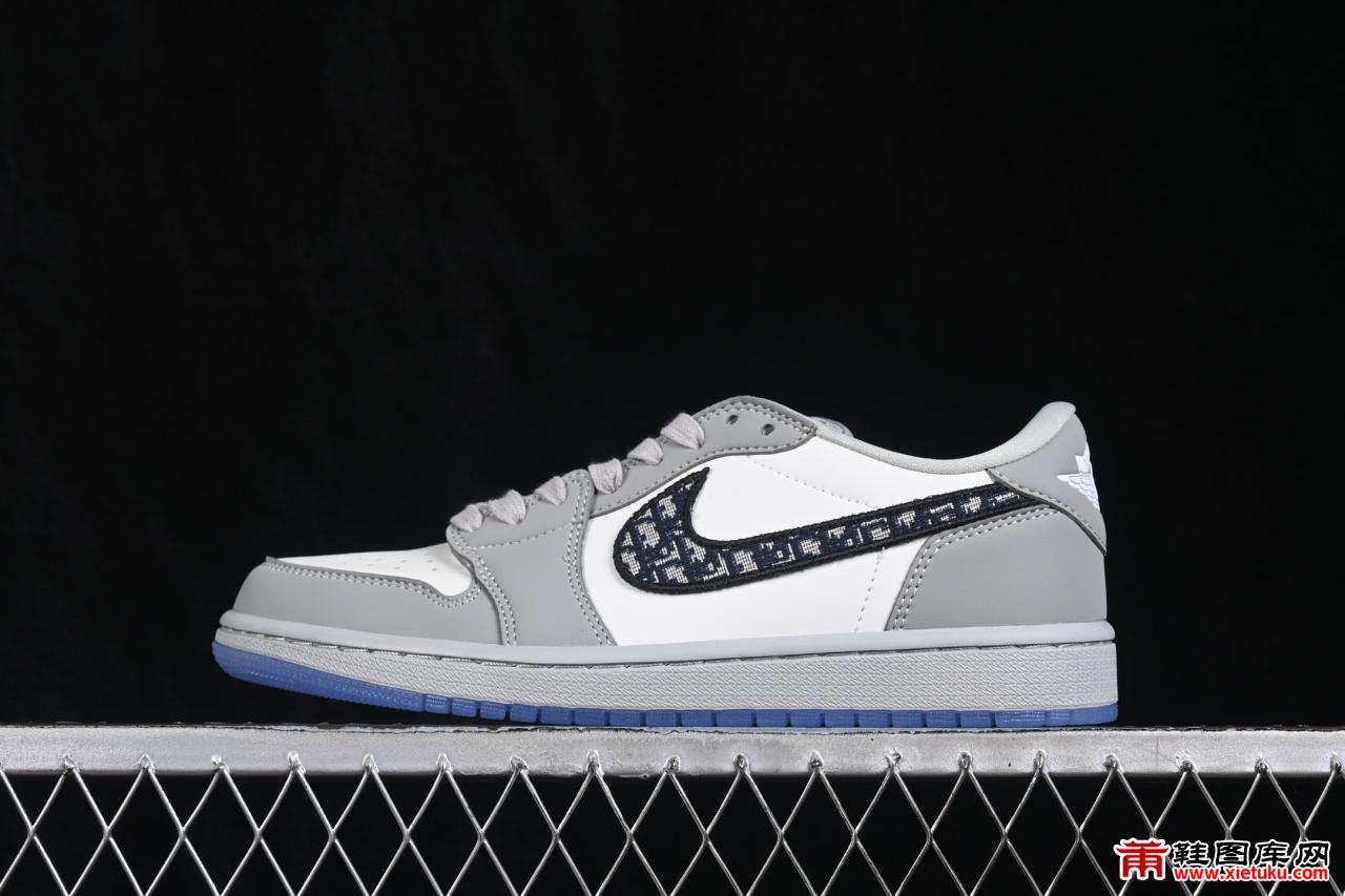 Dior x Air Jordan 1 Low AJ1 乔1迪奥联名白灰低帮 CN8608-002空中飞人一代低帮白灰配色限量联名款