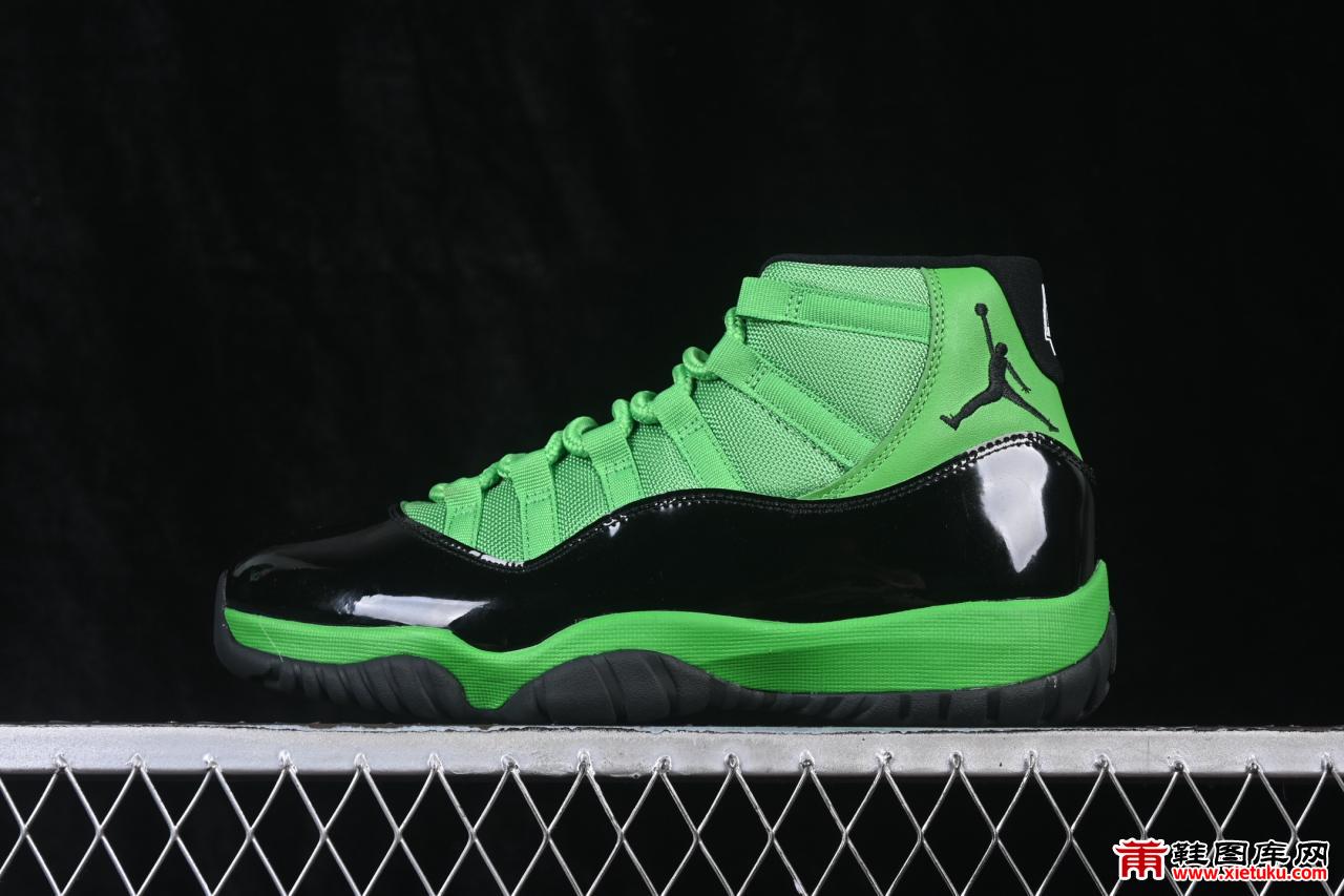 Air Jordan 11 Retro AJ11黑绿上脚是真顶！漆皮亮得刚刚好 CT8012-310 经典高帮气垫缓震尺码全